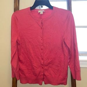 the loft: pink button up sweater